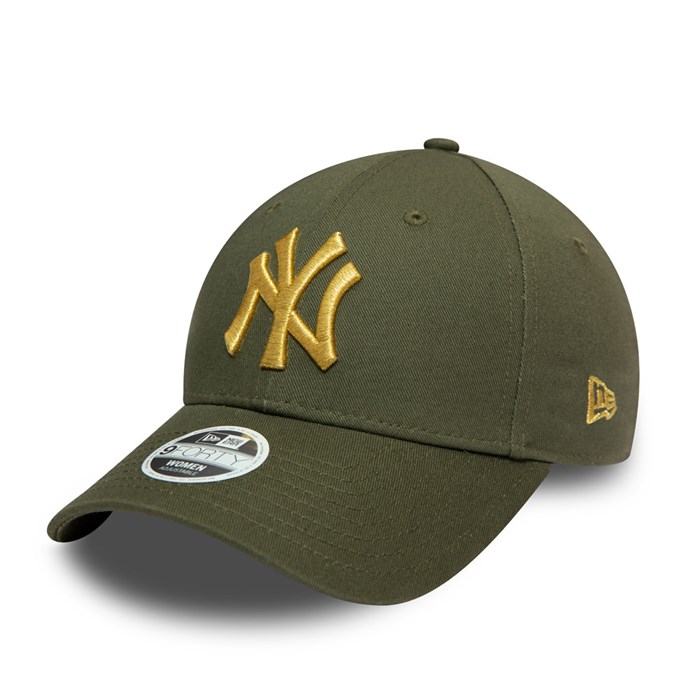 New York Yankees Metallic Naiset 9FORTY Lippis Khaki - New Era Lippikset Tukkukauppa FI-460392